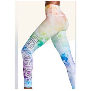 Peloton Pride  Lead With Love Rainbow Tie-Dye High-Waisted Leggings, Medium
